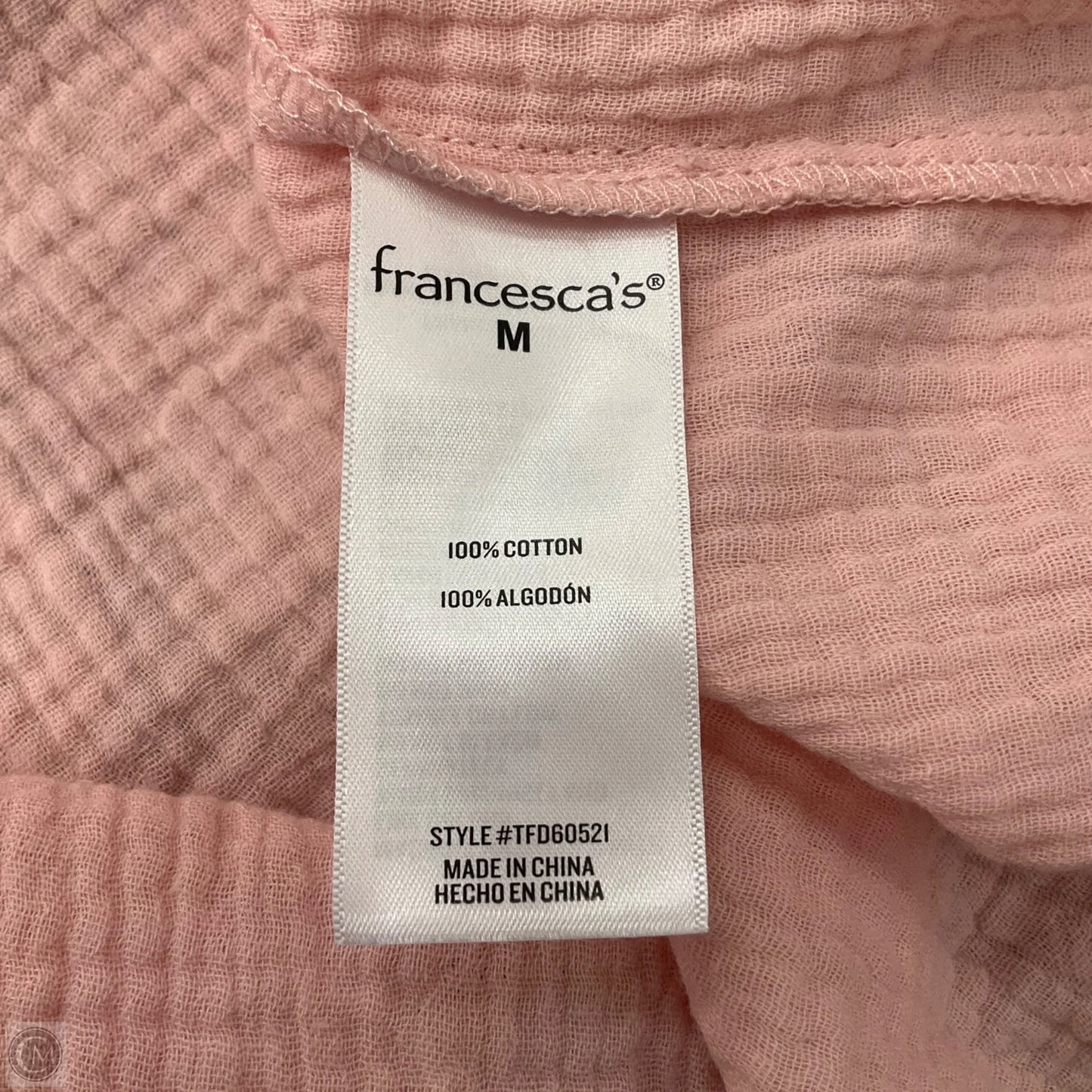 Blouse Long Sleeve By Clothes Mentor In Pink, Size: M