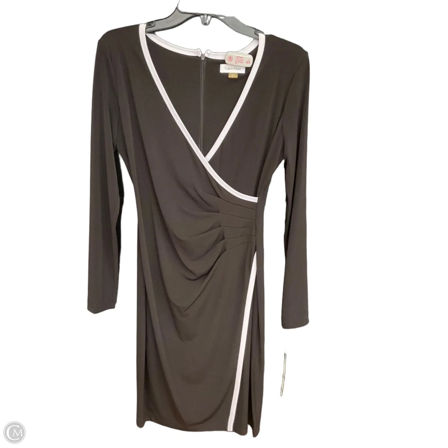 Dress Casual Midi By Calvin Klein In Black & Blue, Size: S