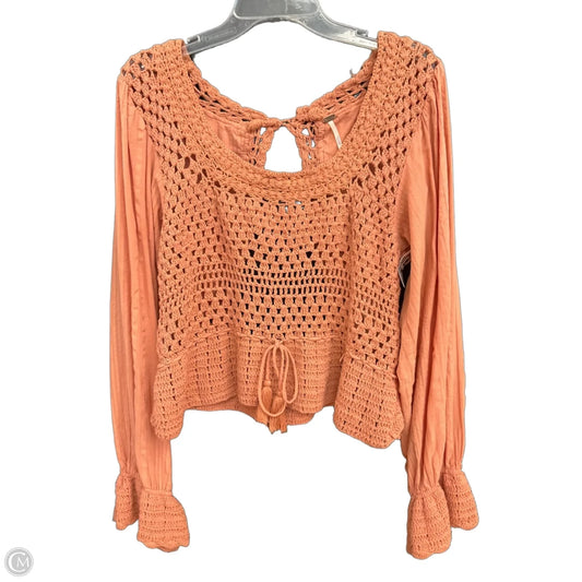 Top Long Sleeve By Free People In Orange, Size: M
