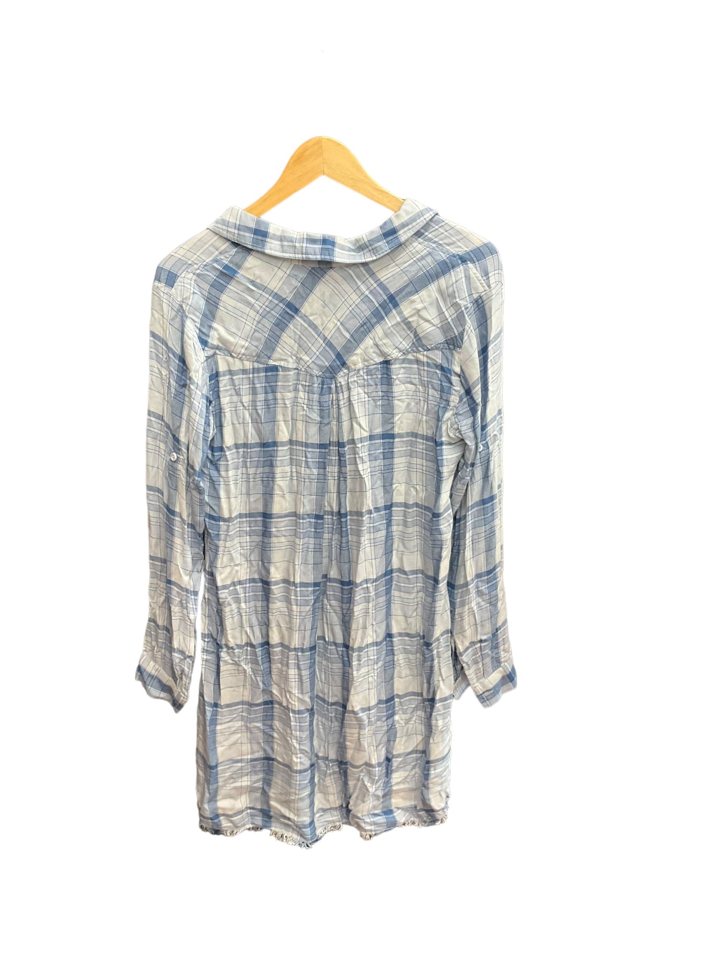 Plaid Pattern Blouse Long Sleeve Cloth & Stone, Size M