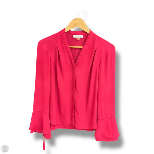 Top Long Sleeve By Calvin Klein In Pink, Size: Xs