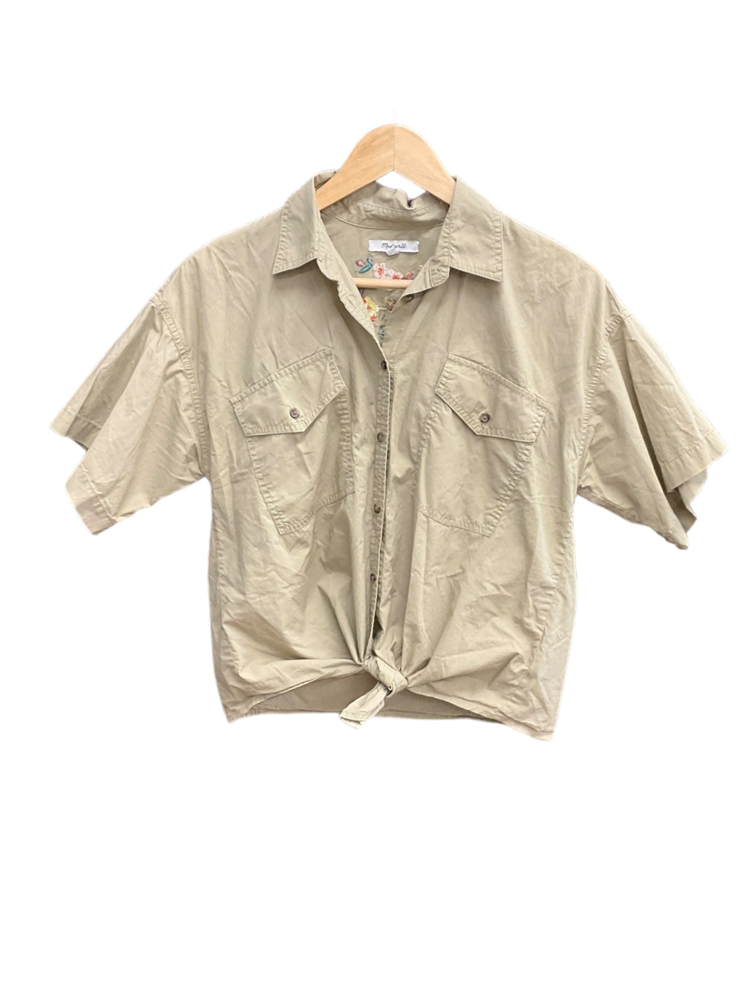 Blouse Short Sleeve By Madewell In Tan, Size: M