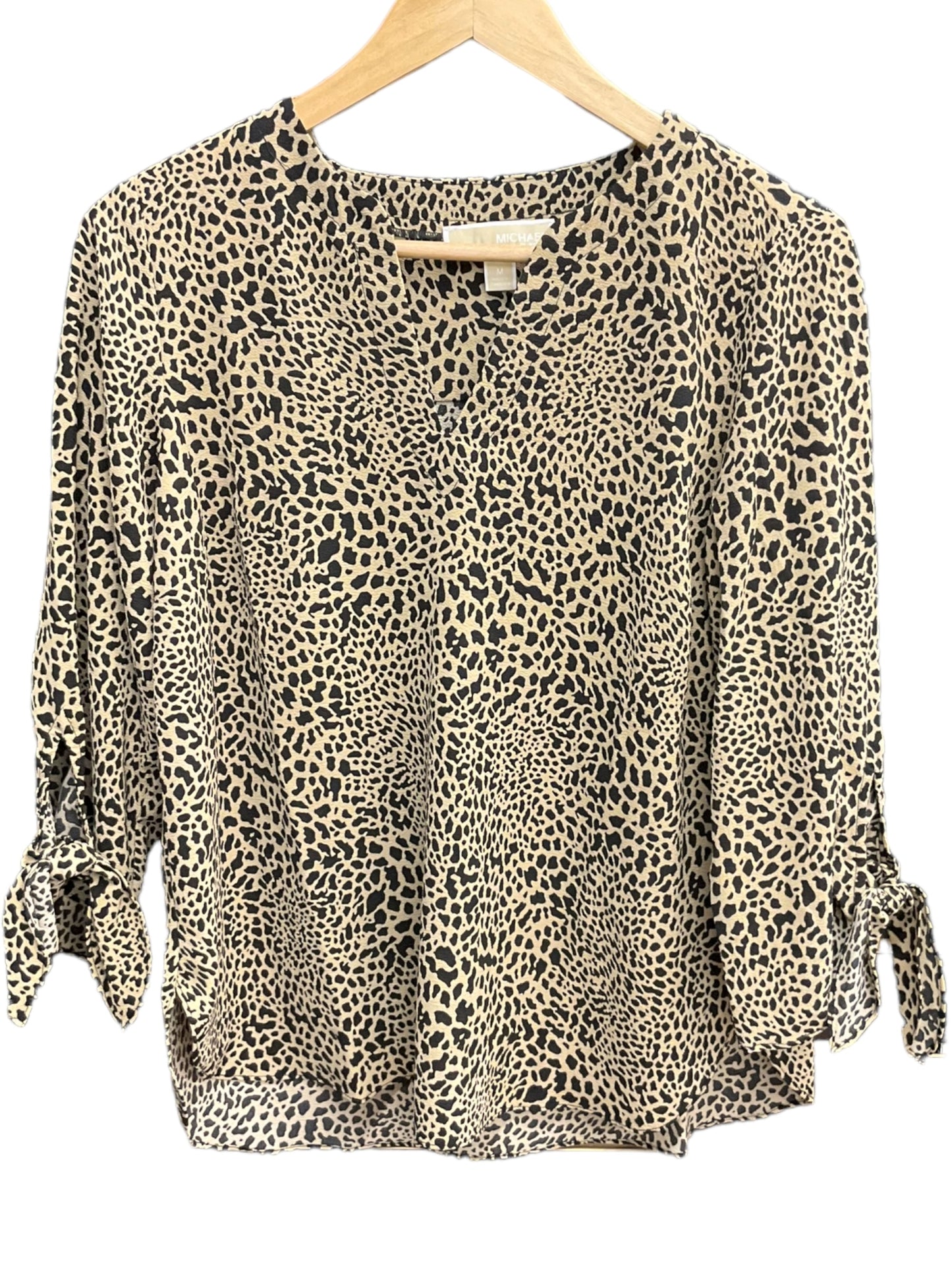 Top Long Sleeve By Michael By Michael Kors In Animal Print, Size: M