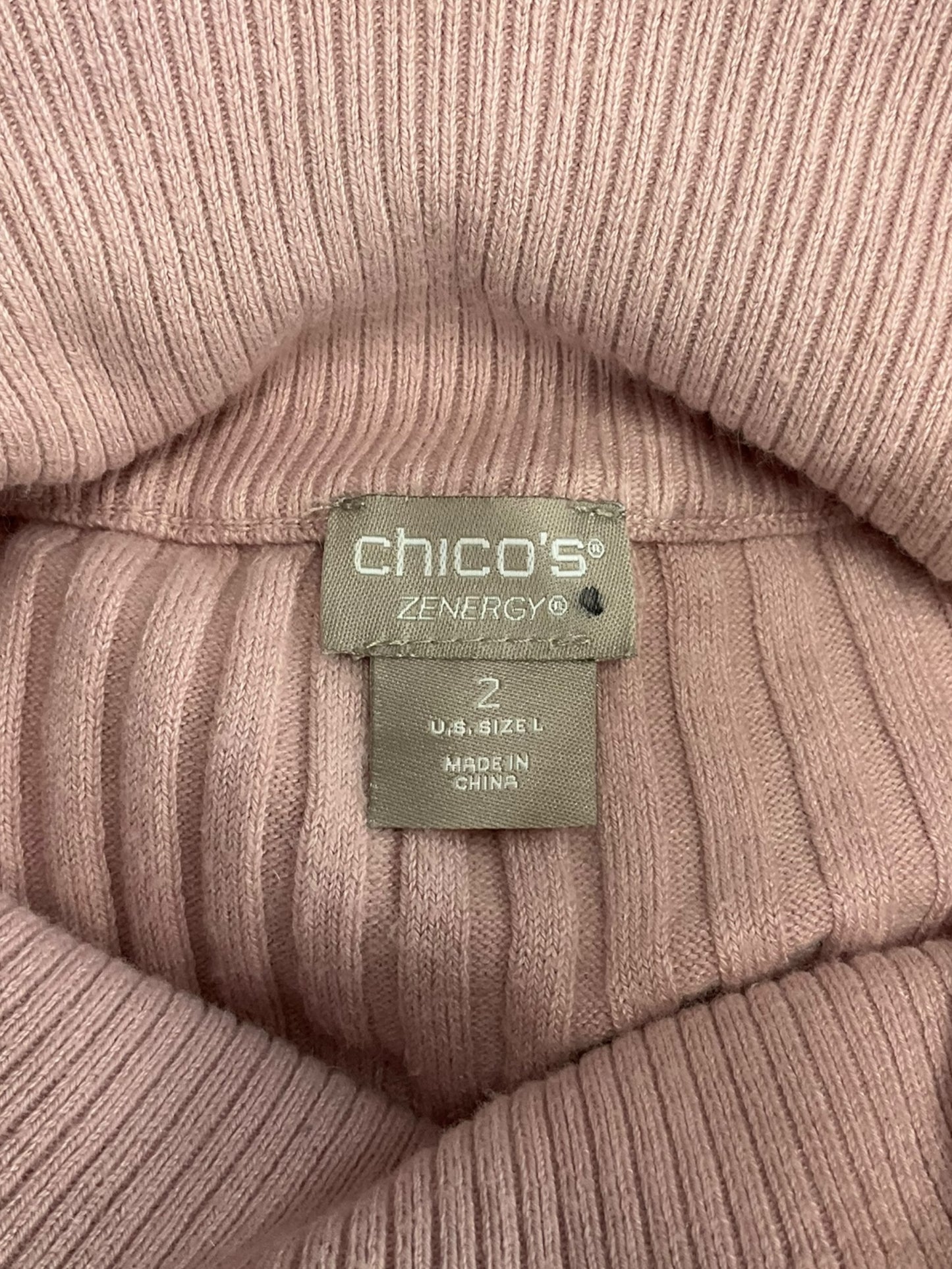 Sweater By Chicos In Pink, Size: L