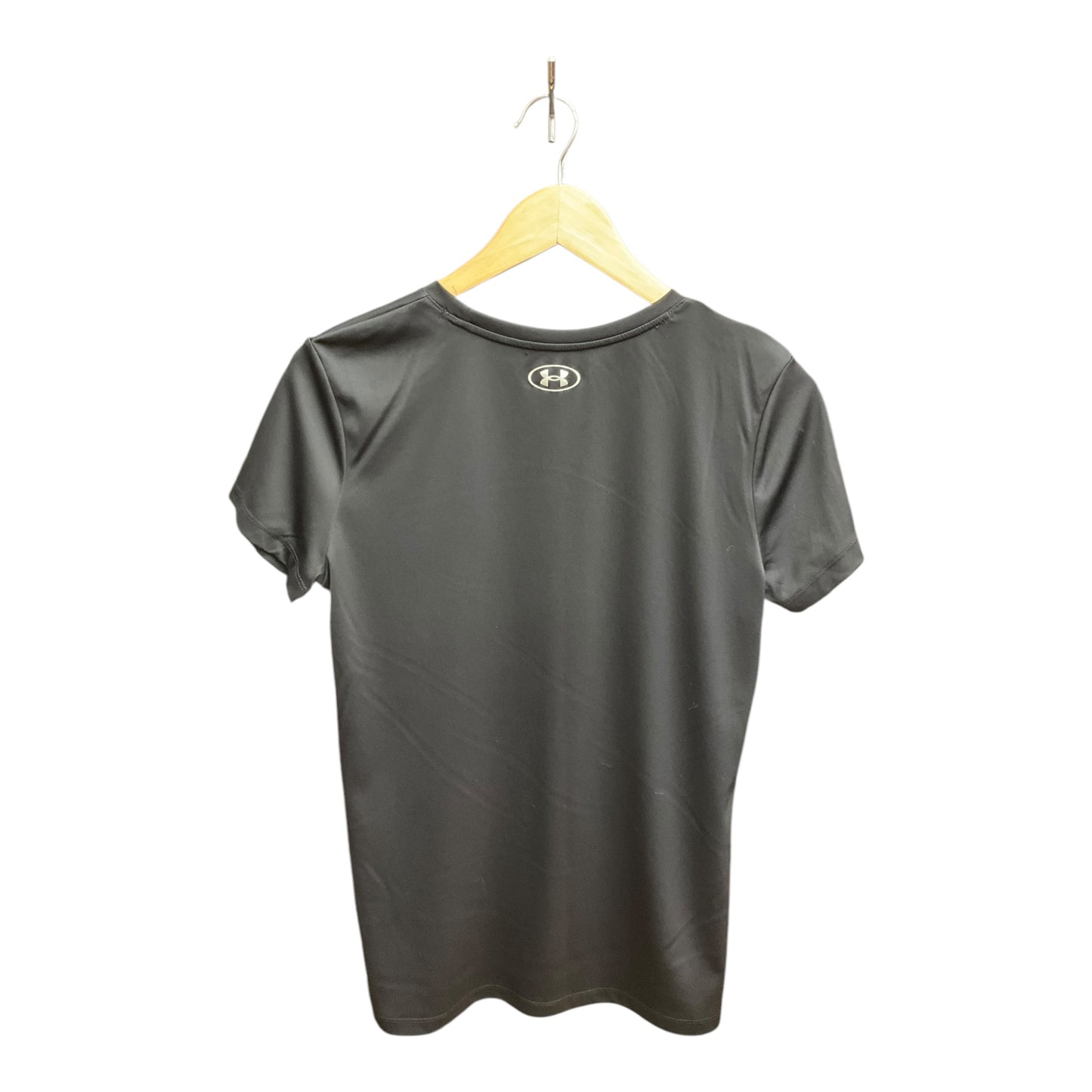 Athletic Top Short Sleeve By Under Armour In Black, Size: M