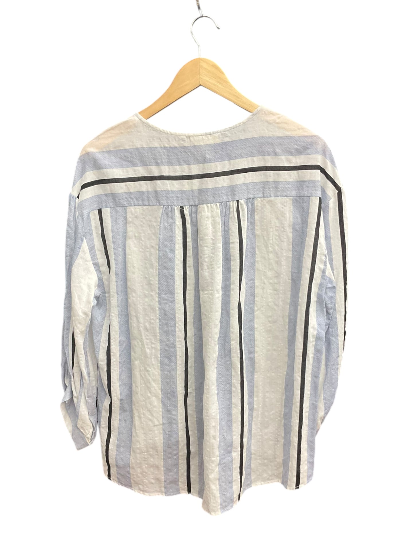 Blouse Long Sleeve By Anthropologie In Striped Pattern, Size: M