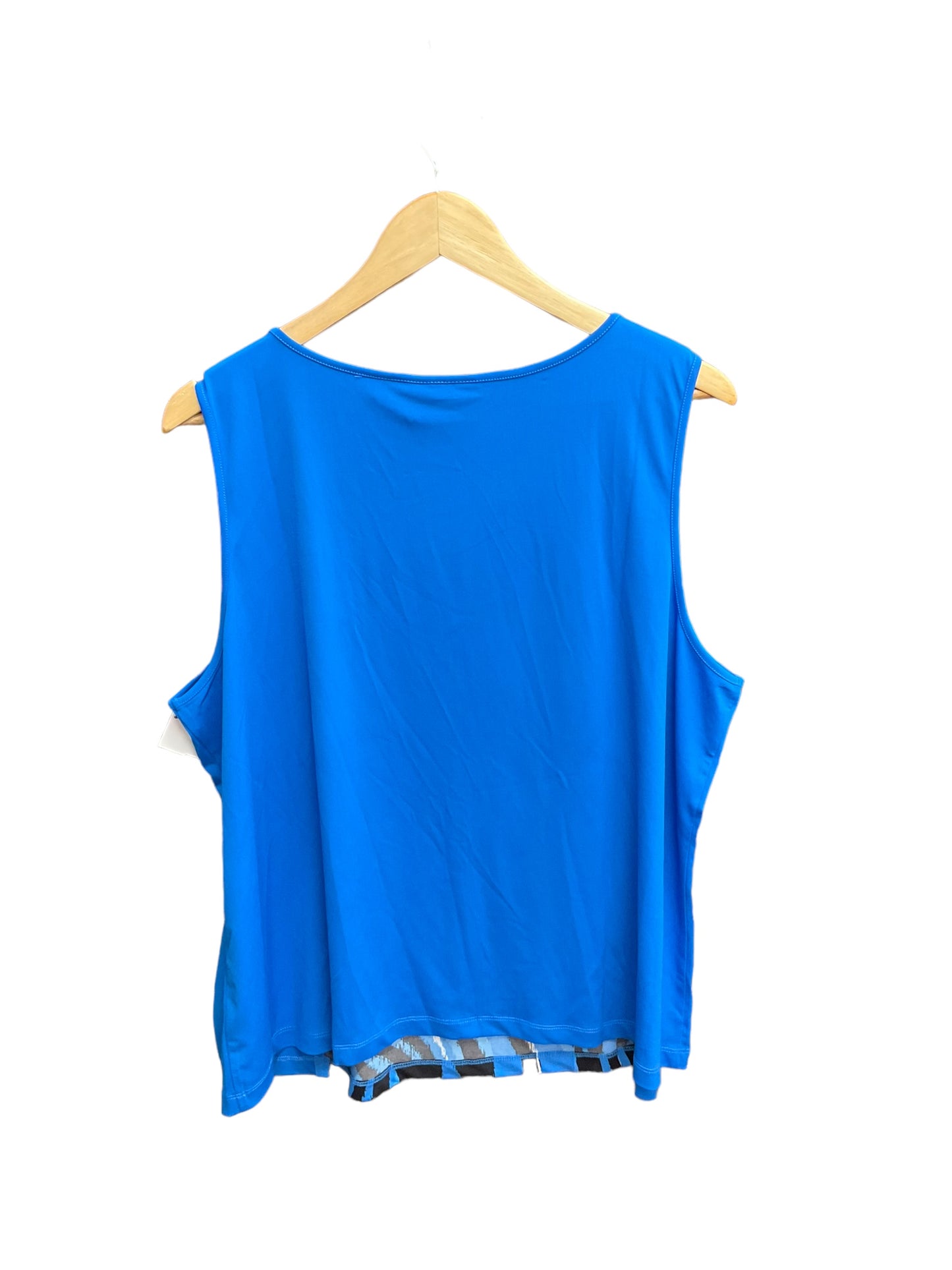 Blue Top Sleeveless Bob Mackie Qvc, Size Xl