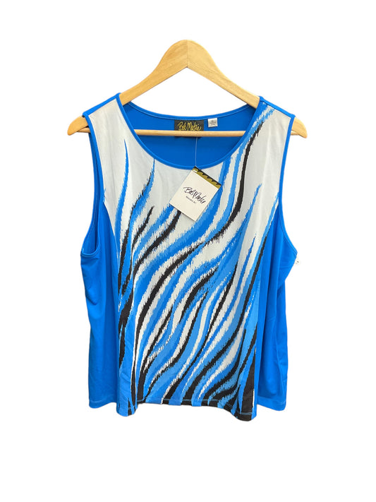 Blue Top Sleeveless Bob Mackie Qvc, Size Xl