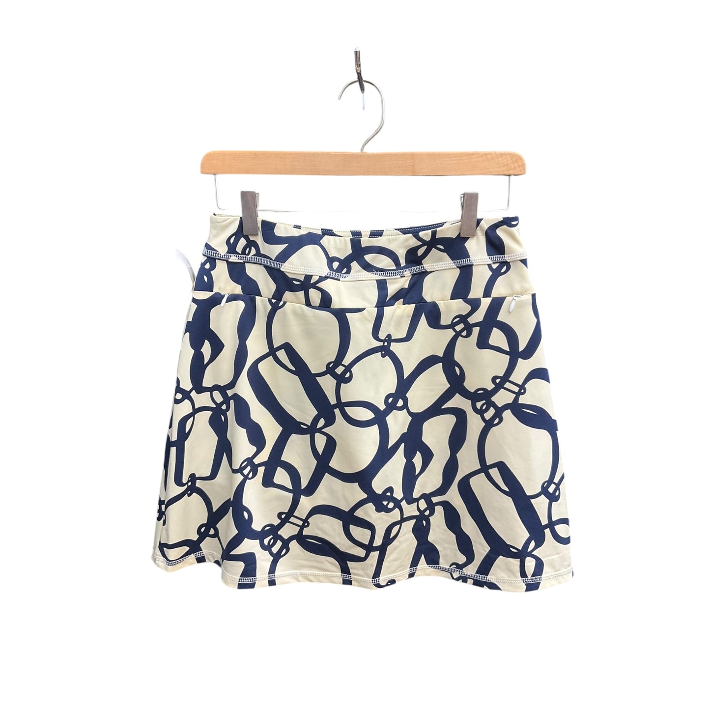 Athletic Skort By Julie Brown In Blue & Cream, Size: M