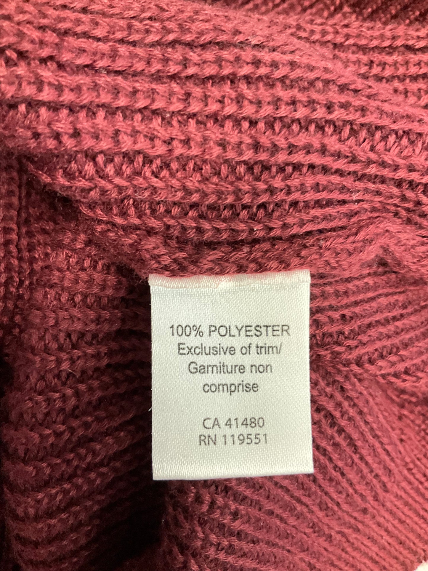 Red Sweater Clothes Mentor, Size S