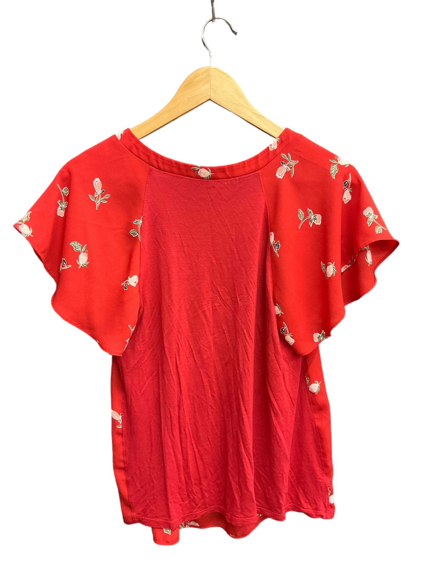 Red Top Short Sleeve Loft, Size S