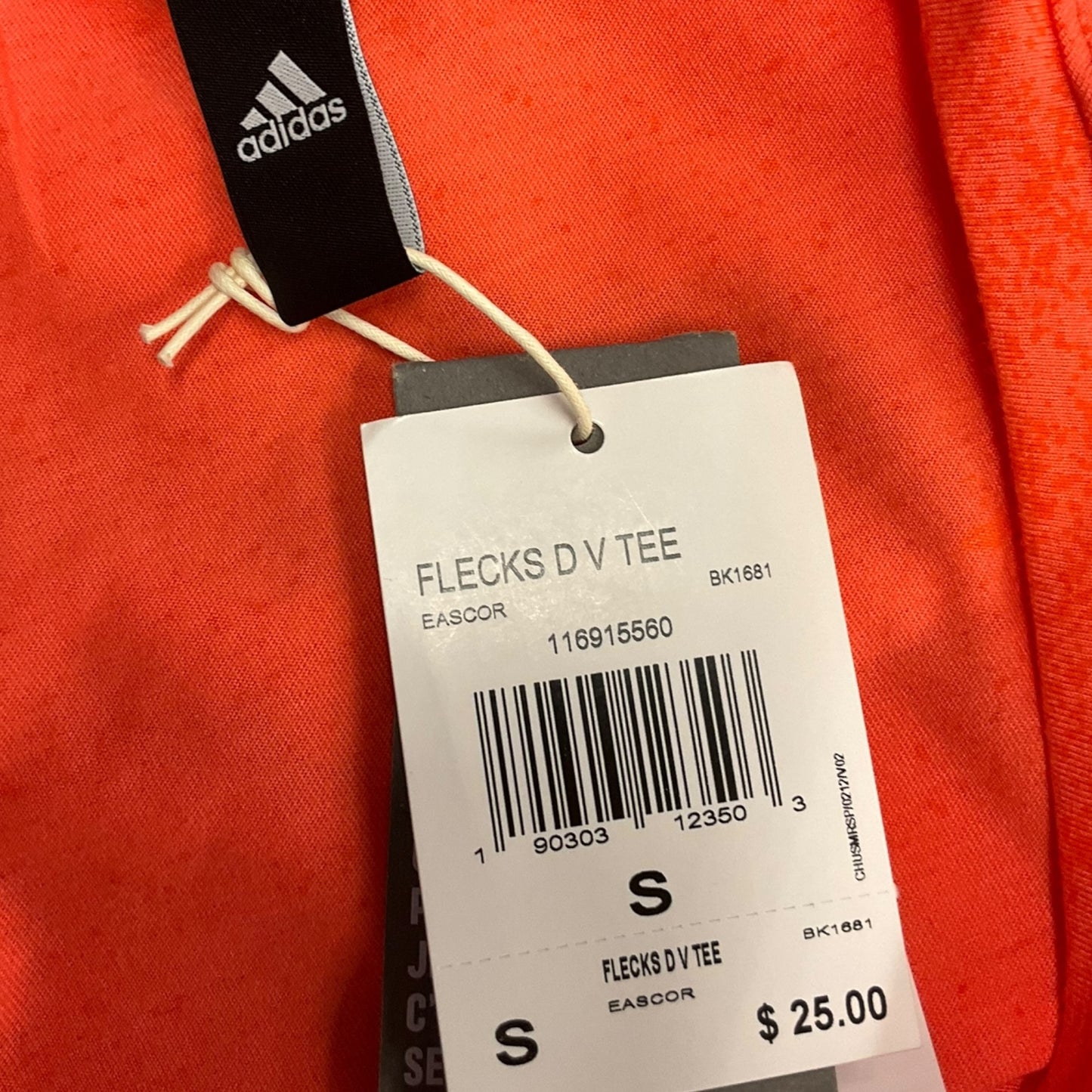 Athletic Top Short Sleeve By Adidas In Orange, Size: S