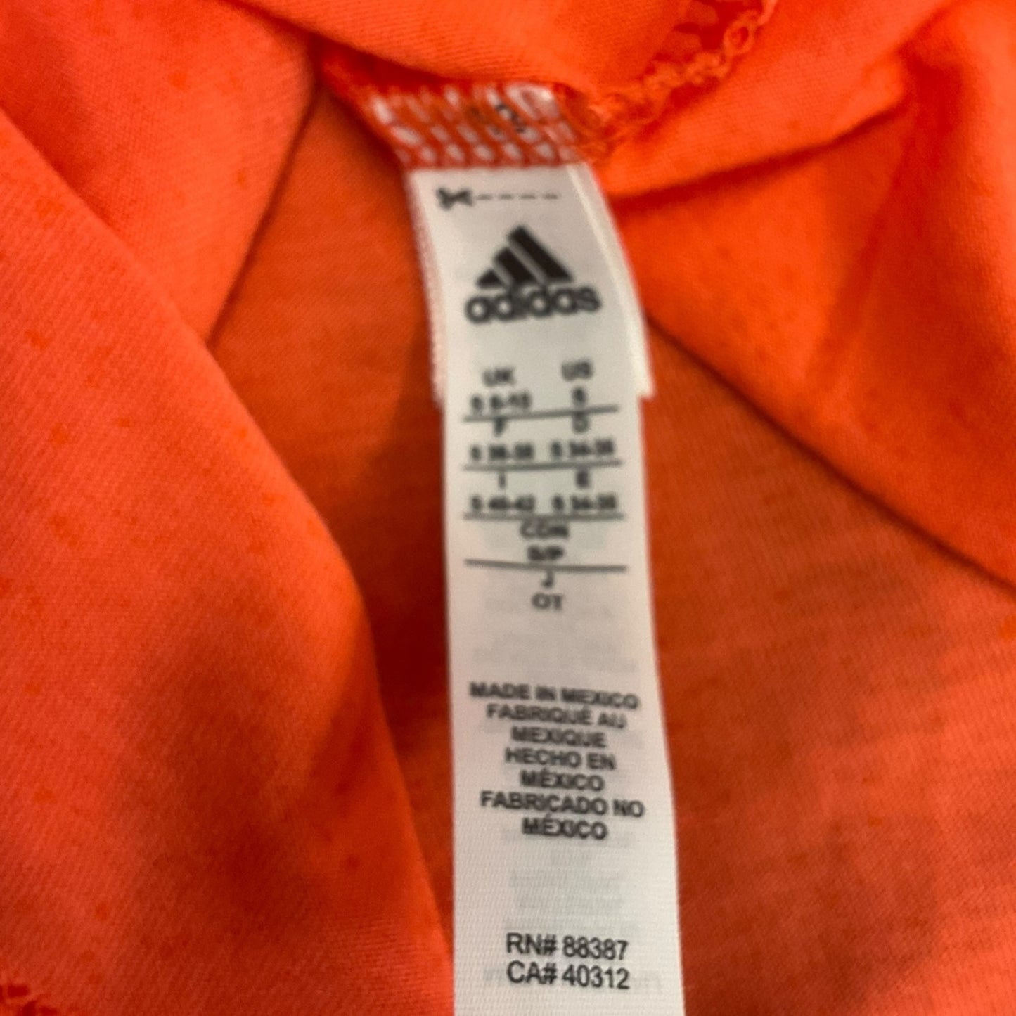 Athletic Top Short Sleeve By Adidas In Orange, Size: S