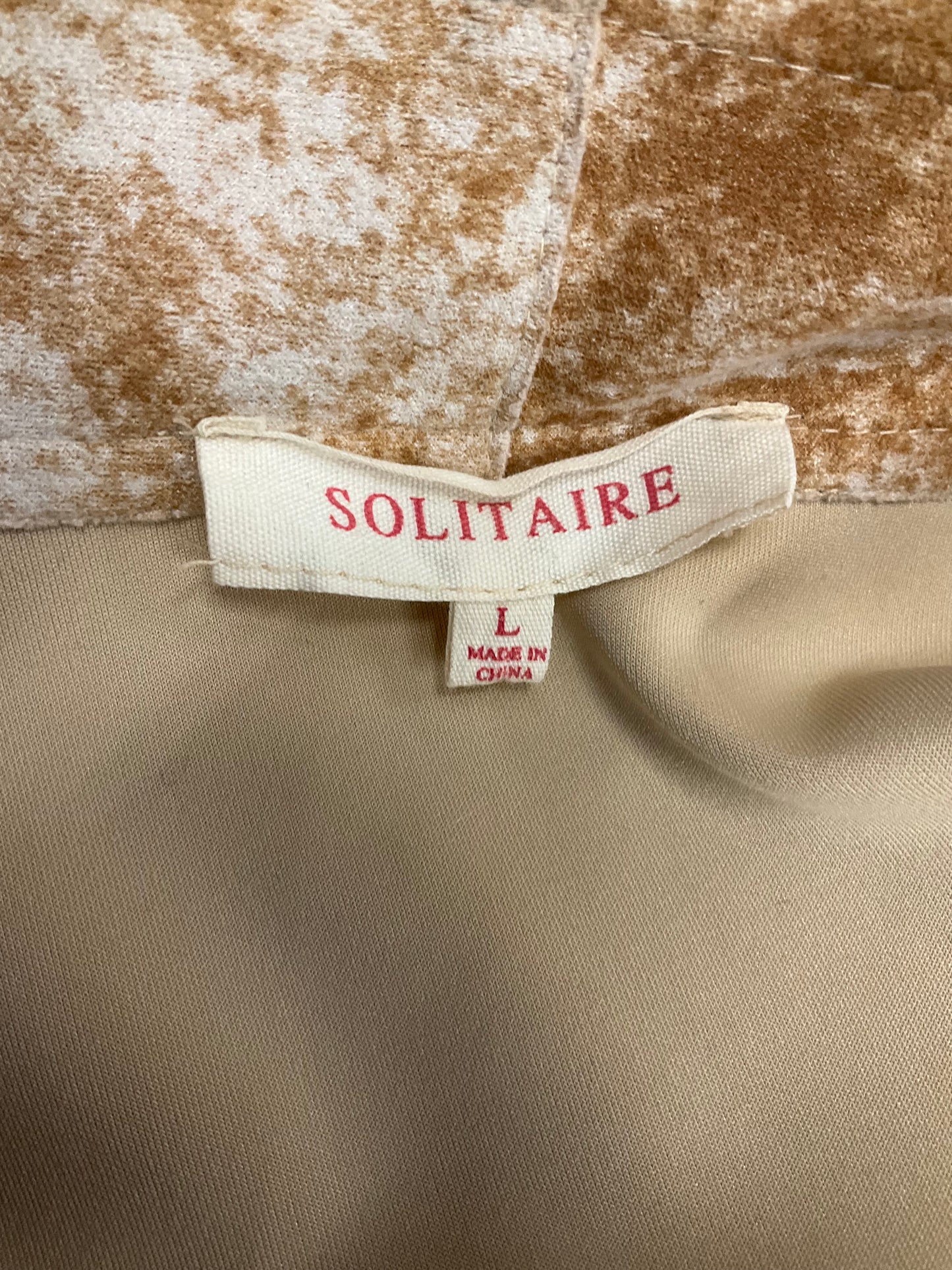 Jacket Other By Solitaire In Brown & Cream, Size: L