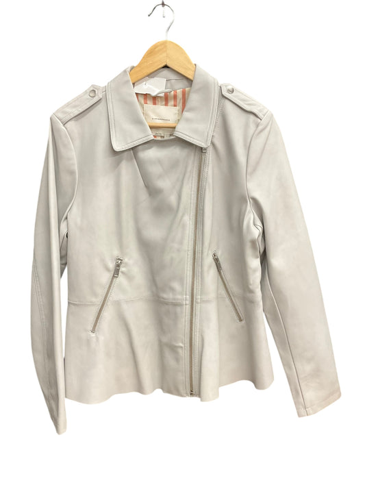 Jacket Moto By Anthropologie In Grey, Size: L