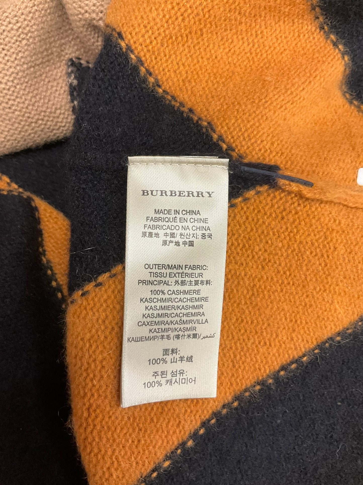 Sweater Cashmere By Burberry In Chevron Pattern, Size: M