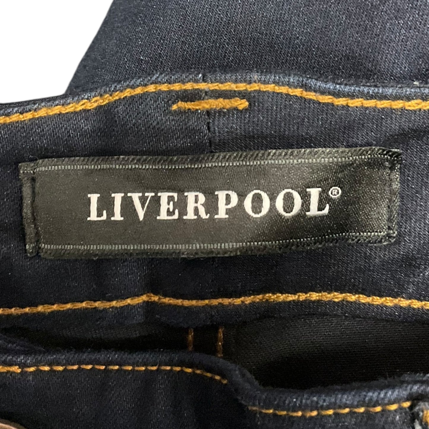 Jeans Skinny By Liverpool In Blue Denim, Size: 22