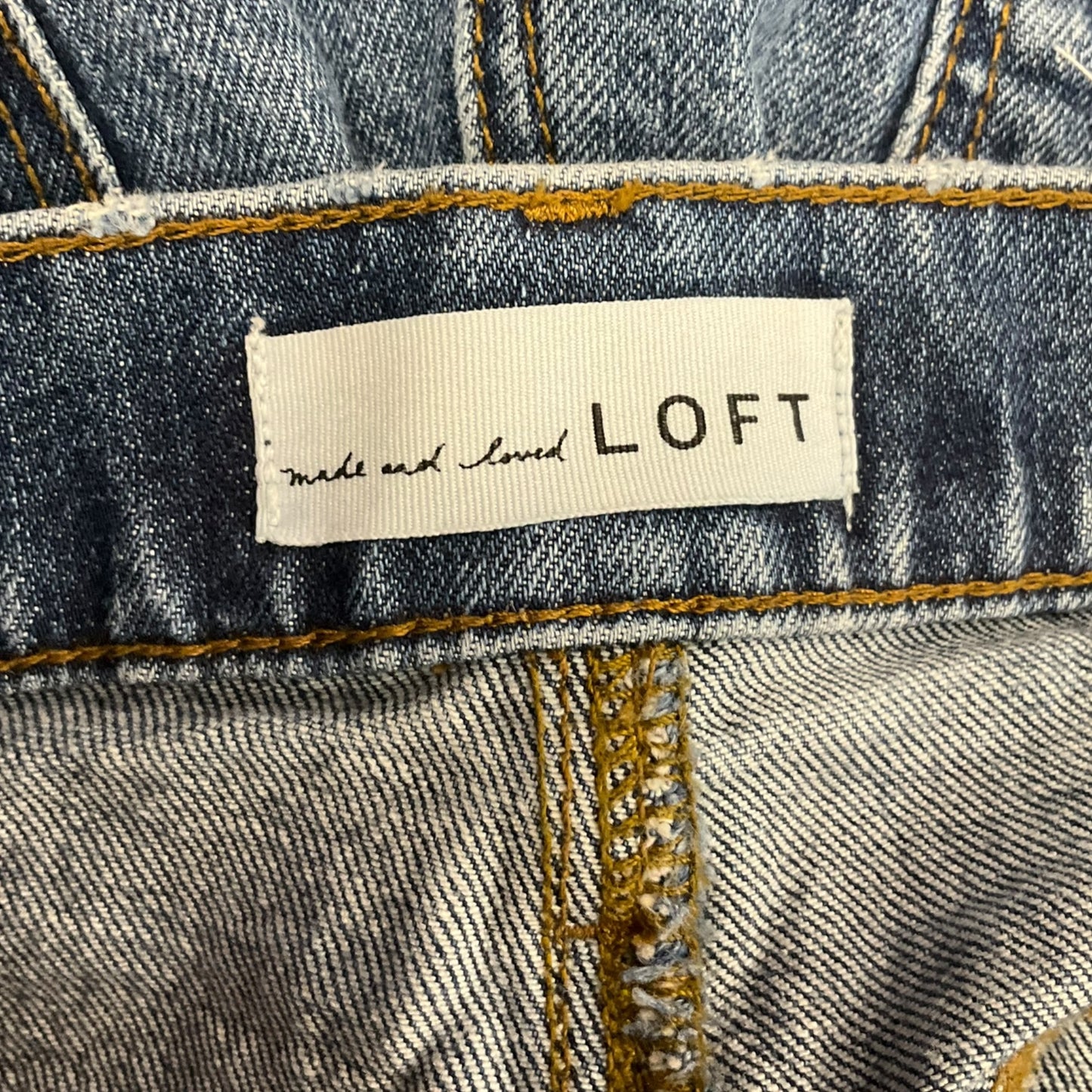 Jeans Straight By Loft In Blue Denim, Size: 0