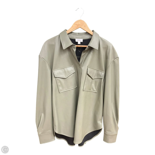 Jacket Shirt By Clothes Mentor In Green, Size: Xl