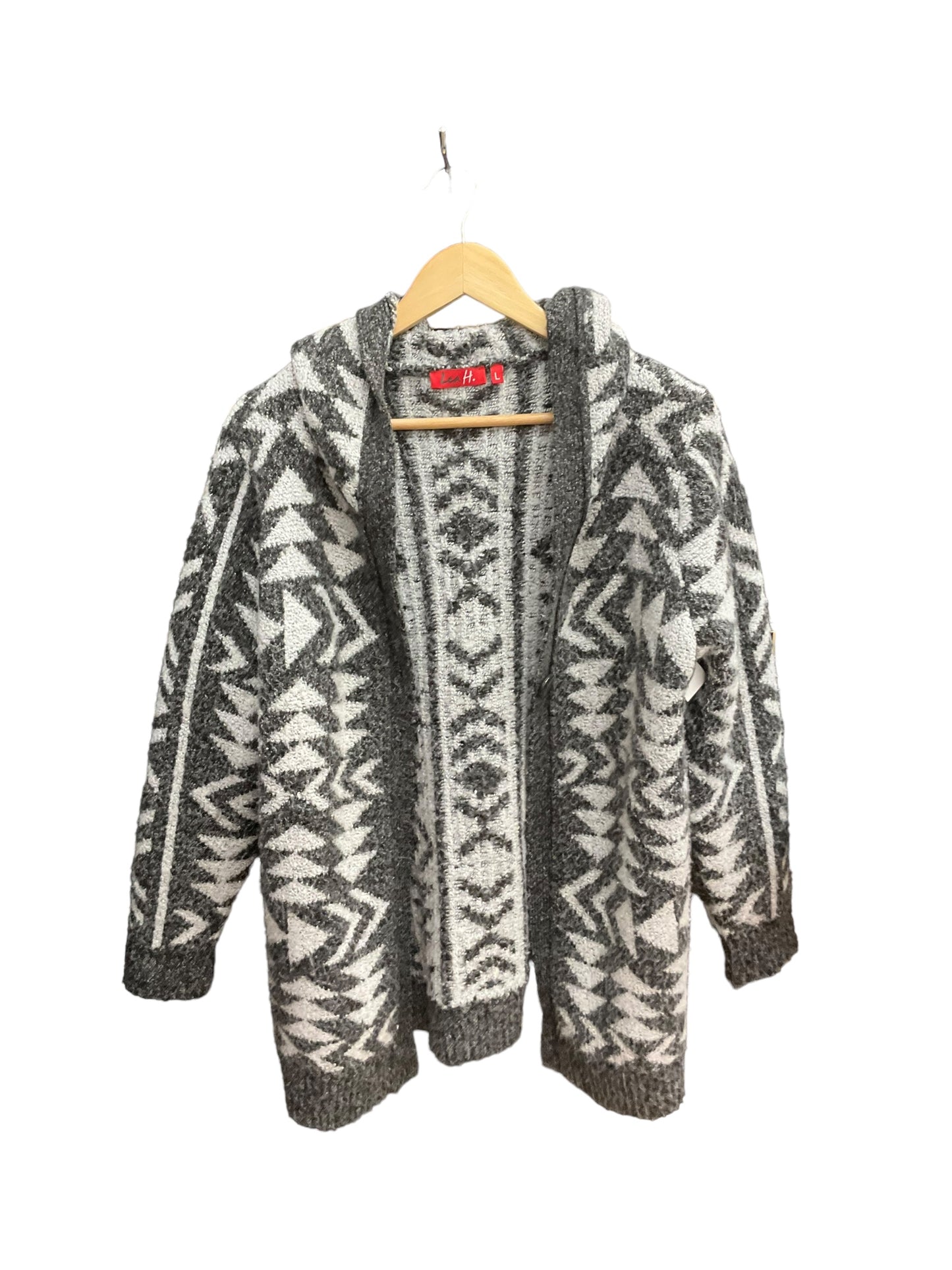 Sweater Cardigan By Clothes Mentor In Grey, Size: L