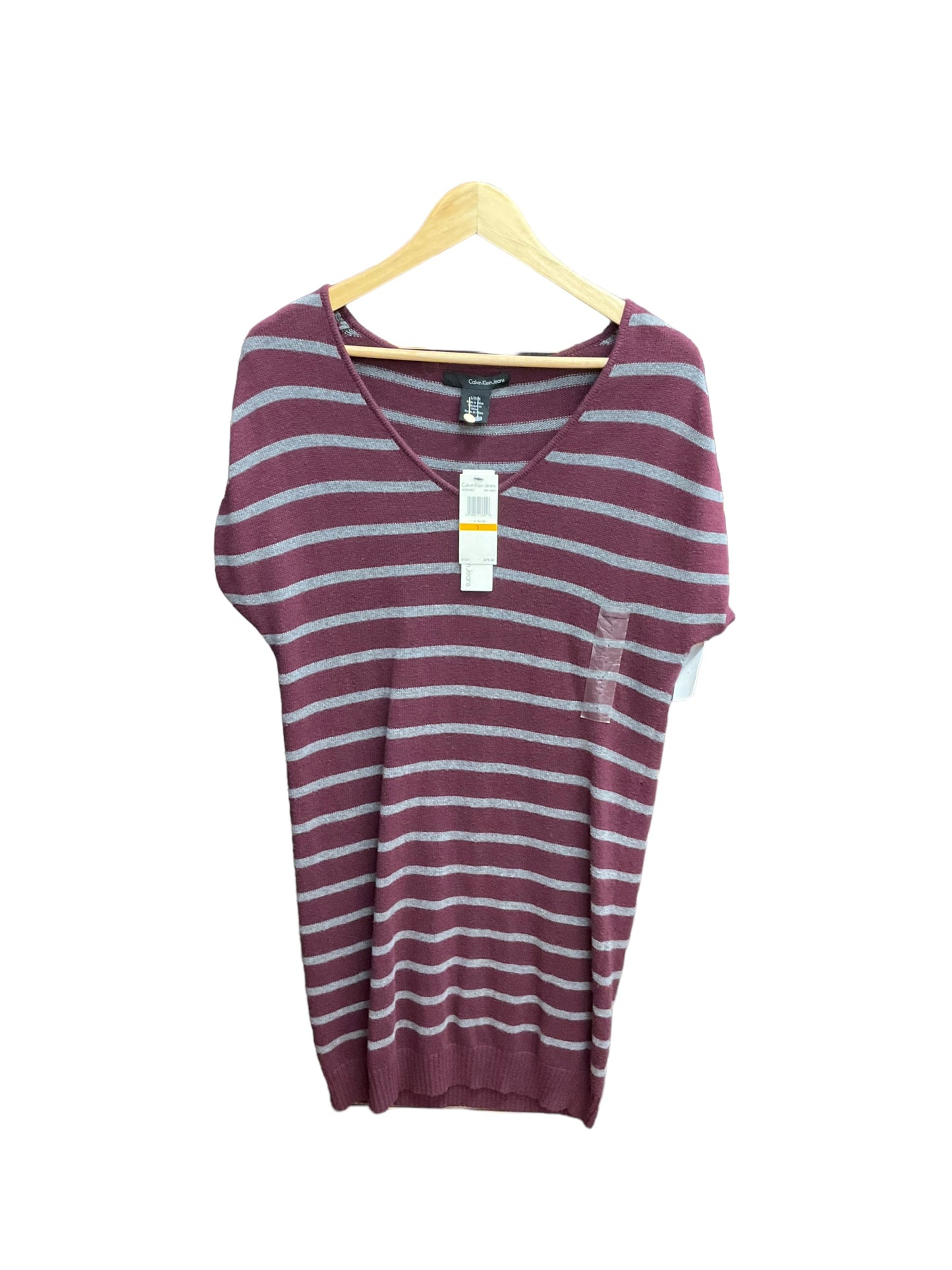 Dress Sweater By Calvin Klein O In Burgundy, Size: Medium