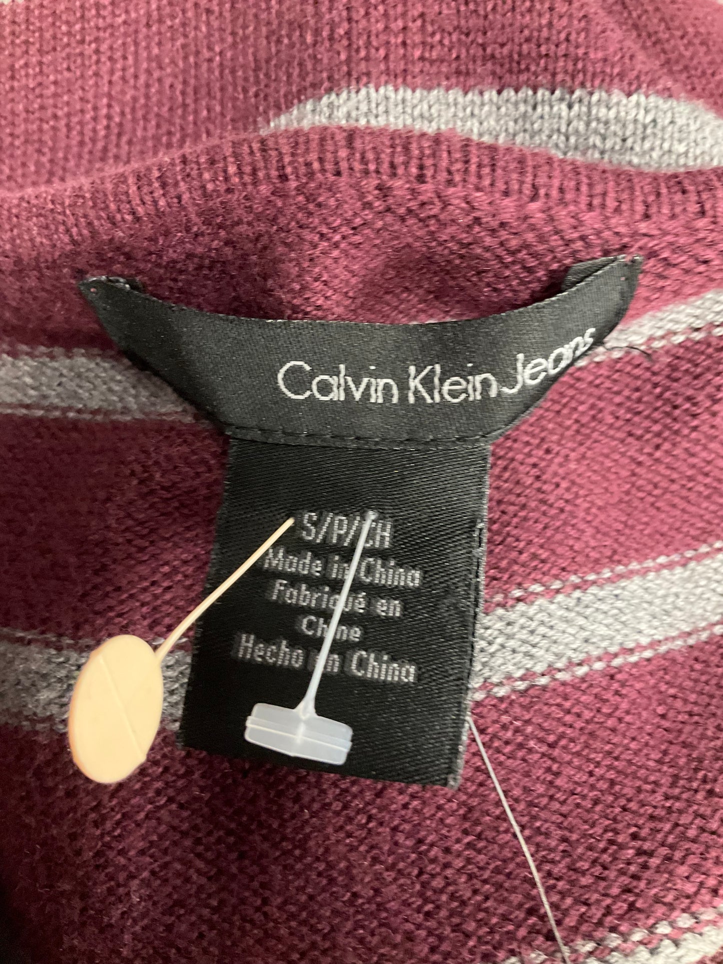 Dress Sweater By Calvin Klein O In Burgundy, Size: Medium