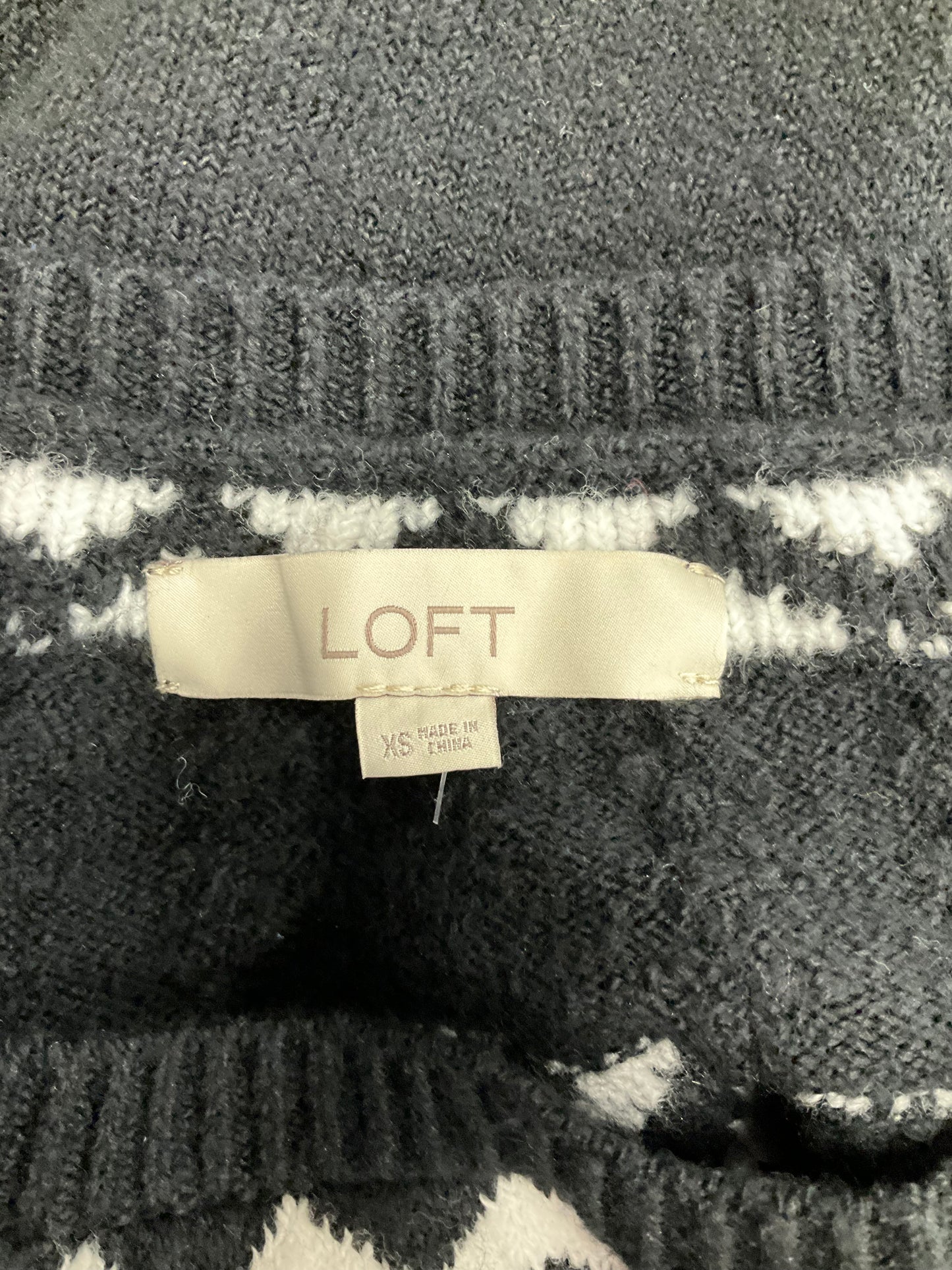 Sweater By Loft O In Black Grey, Size: Xs