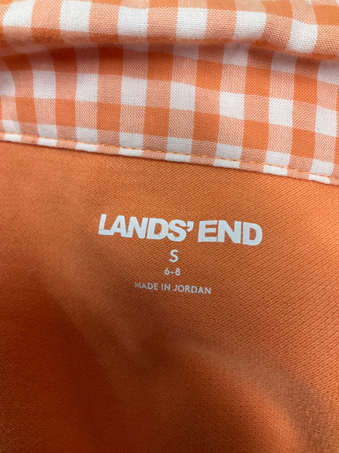 Orange Top Short Sleeve Lands End, Size S