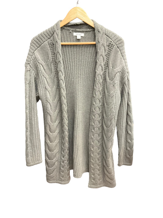 Sweater Cardigan By Nine West Apparel In Charcoal, Size: L