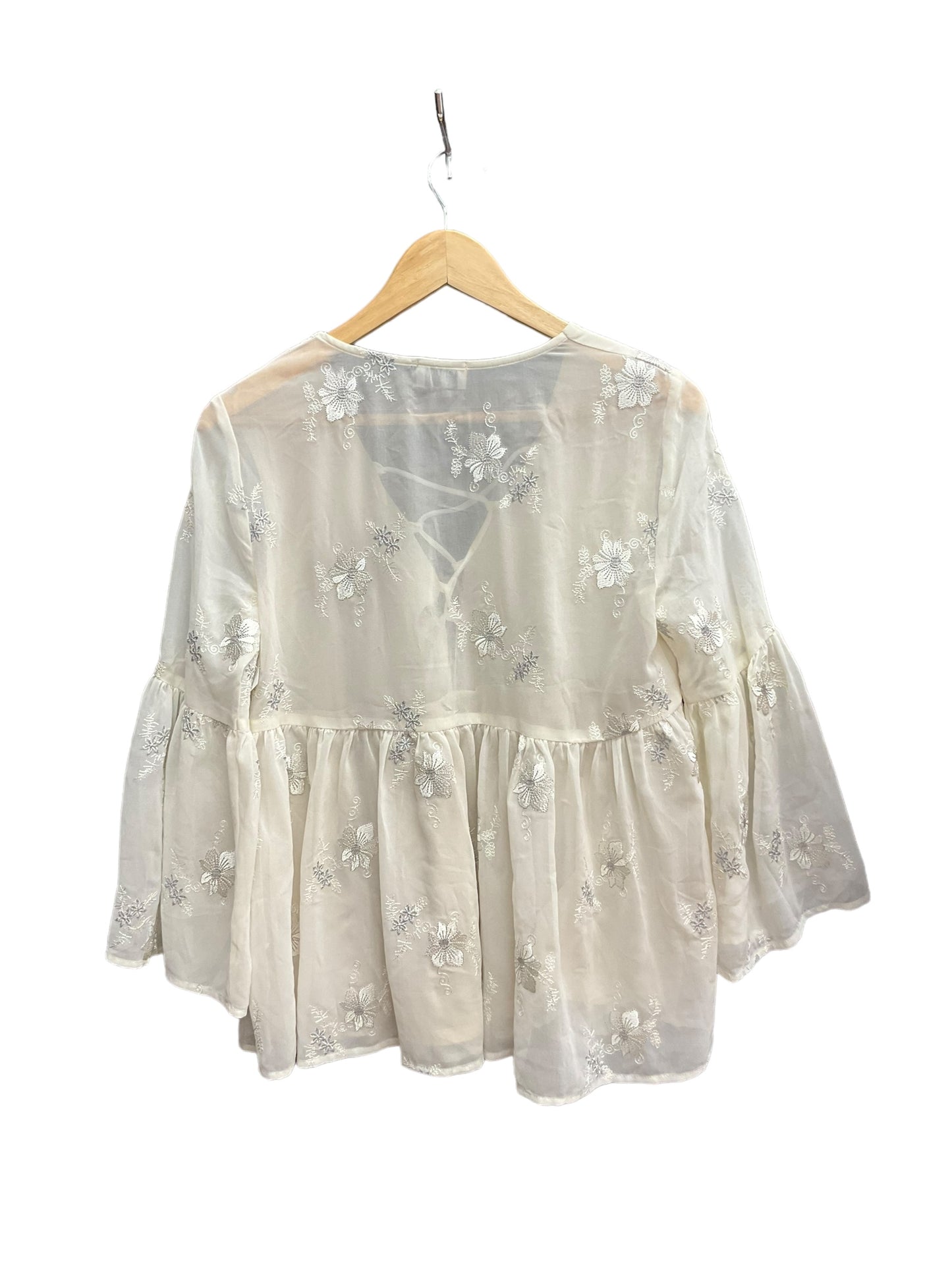 Cream Top Long Sleeve Mumu, Size M