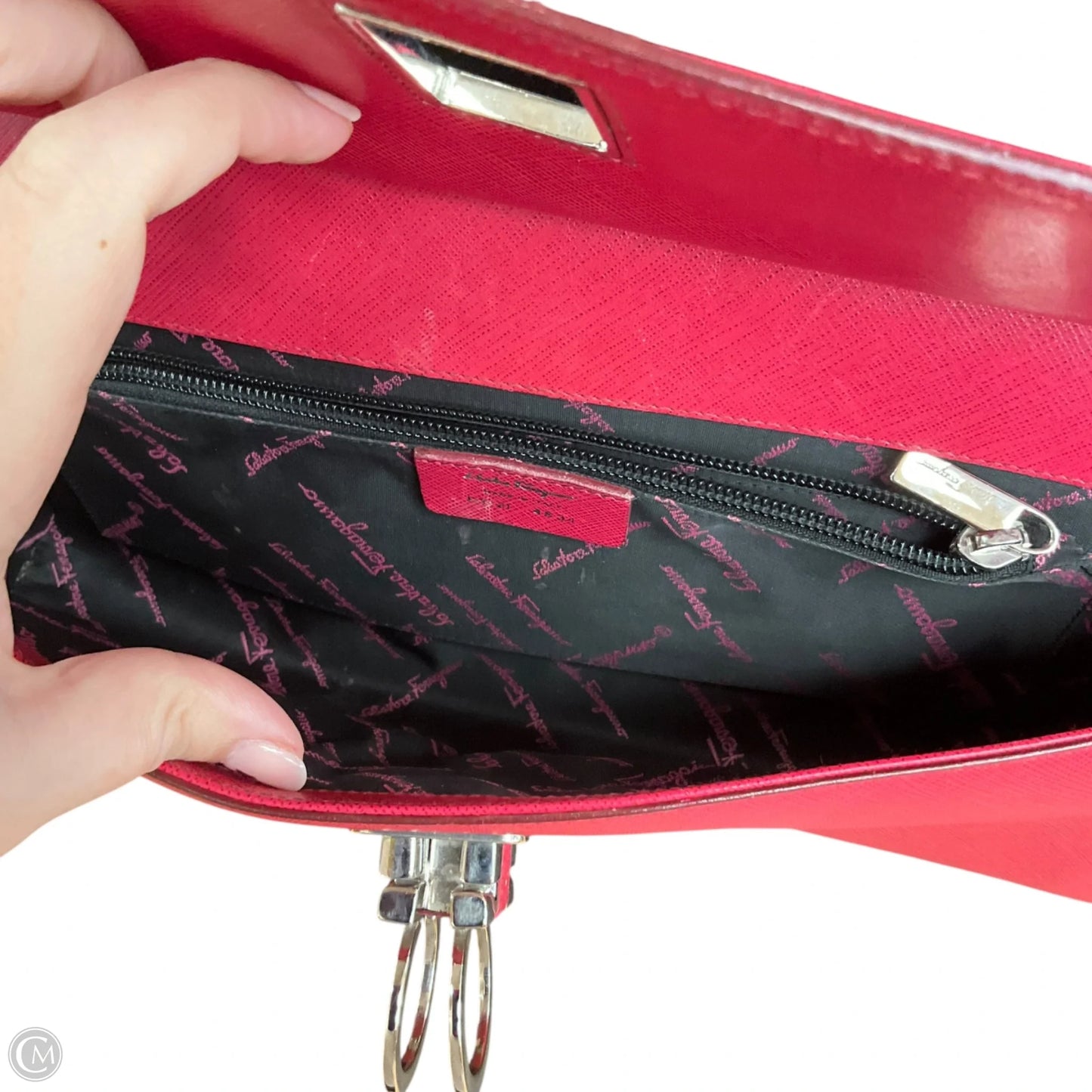 Handbag Leather By Salvatore Ferragamo, Size: Medium