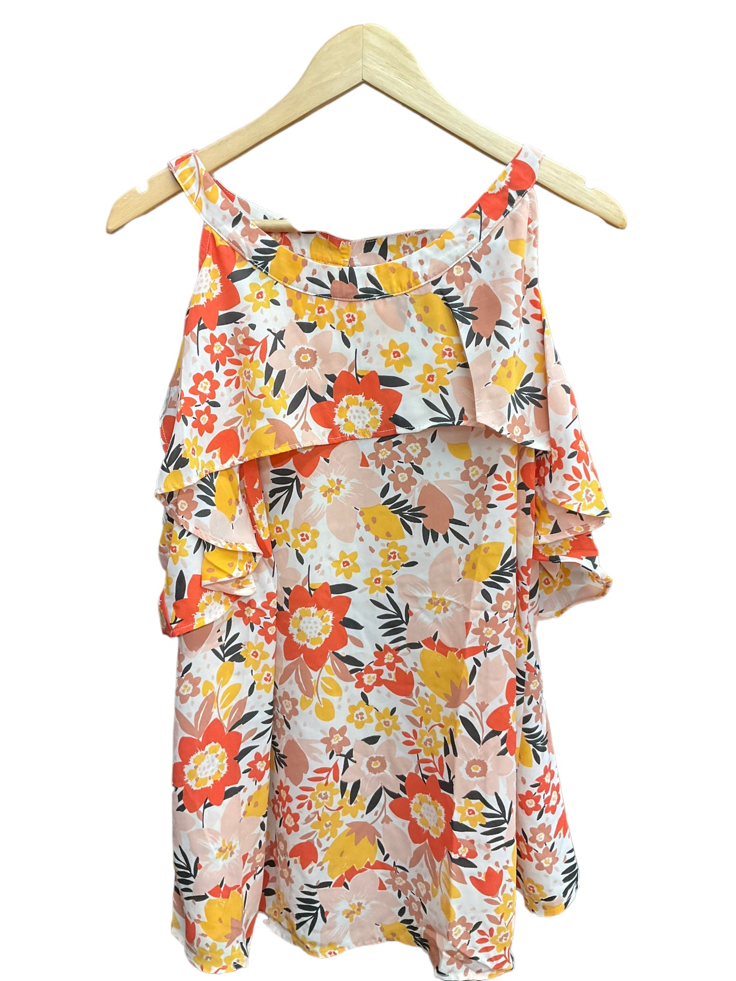 Floral Print Top Short Sleeve Avenue, Size 2x