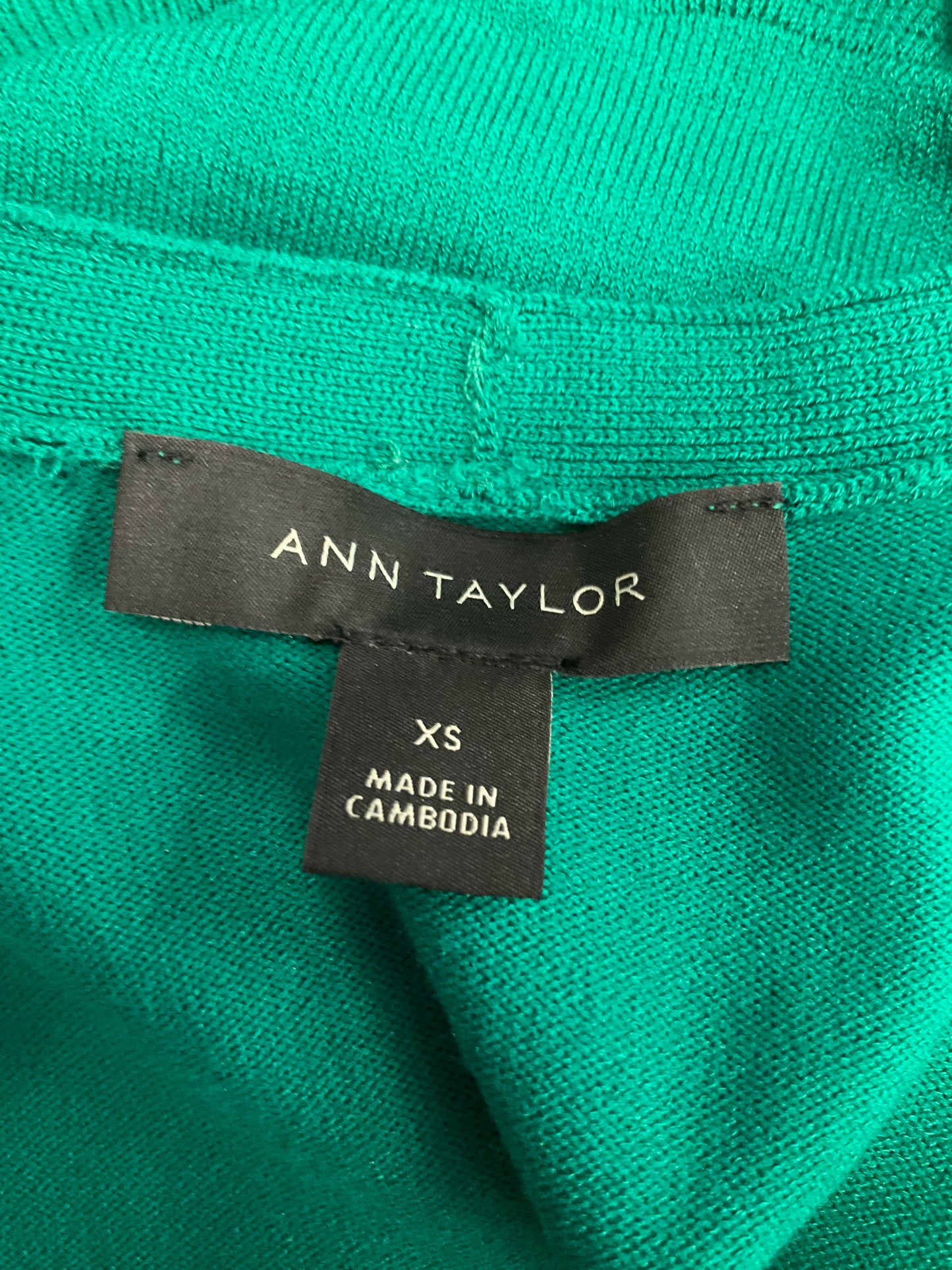 Cardigan By Ann Taylor In Green, Size: Xs