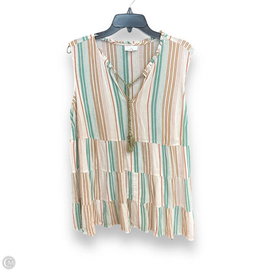 Top Sleeveless By J. Jill In Striped Pattern, Size: 2x