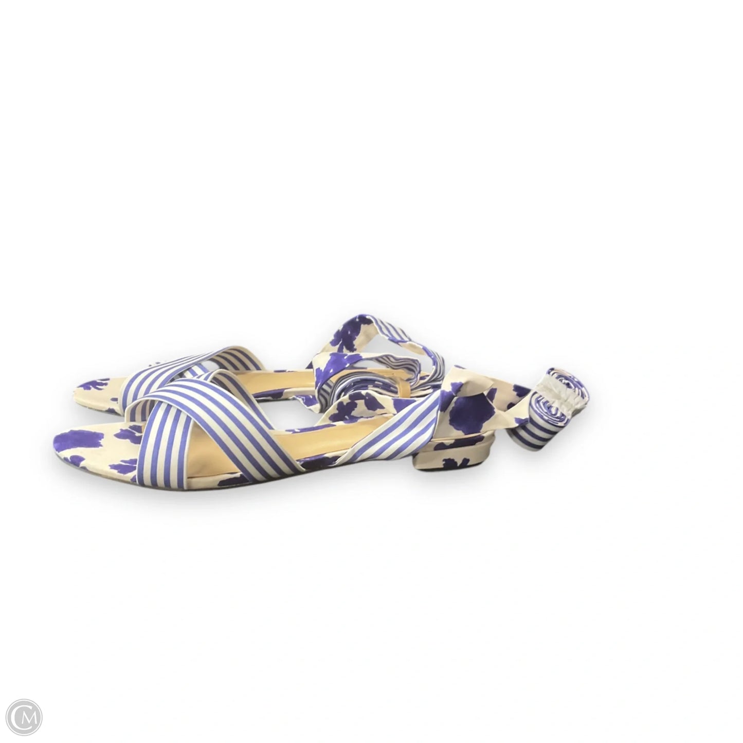 Sandals Flats By Cabi In Striped Pattern, Size: 8