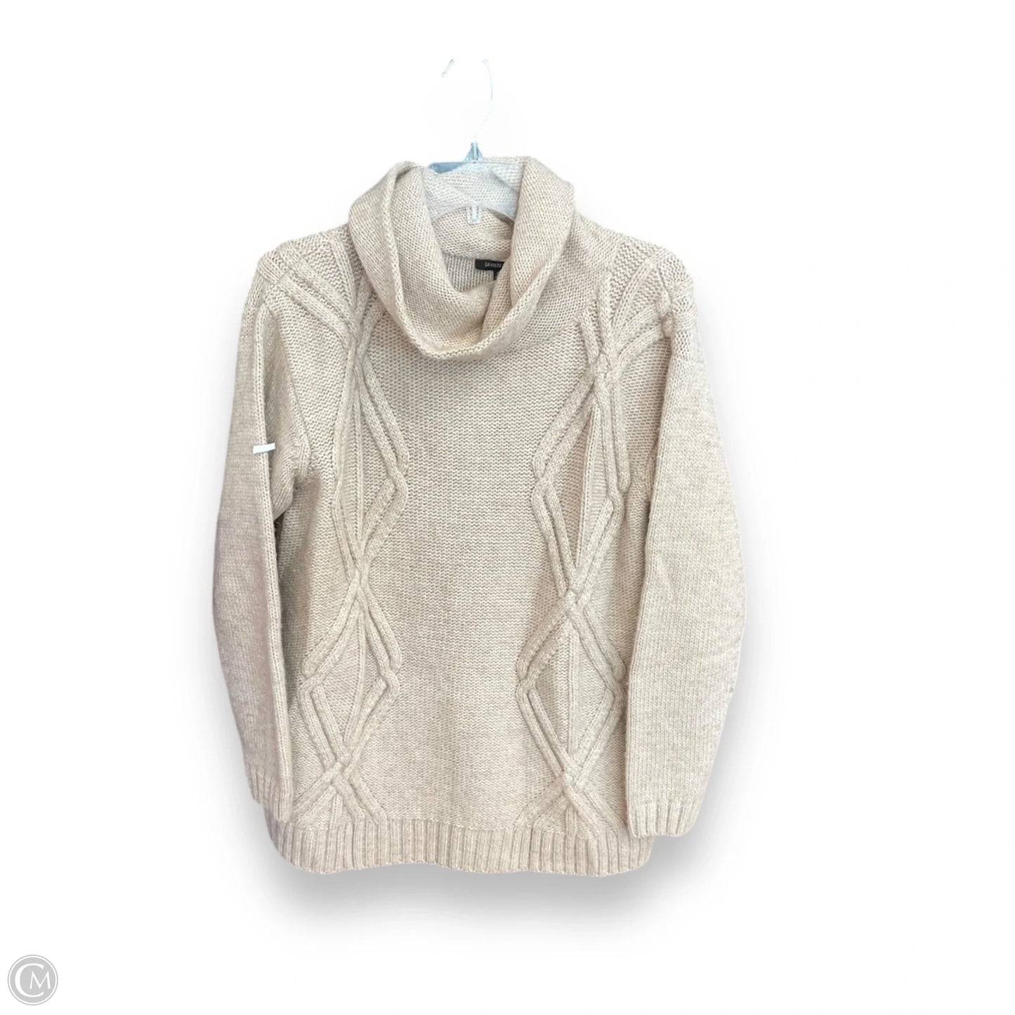 Sweater Cardigan Designer By Lafayette 148 In Beige, Size: L