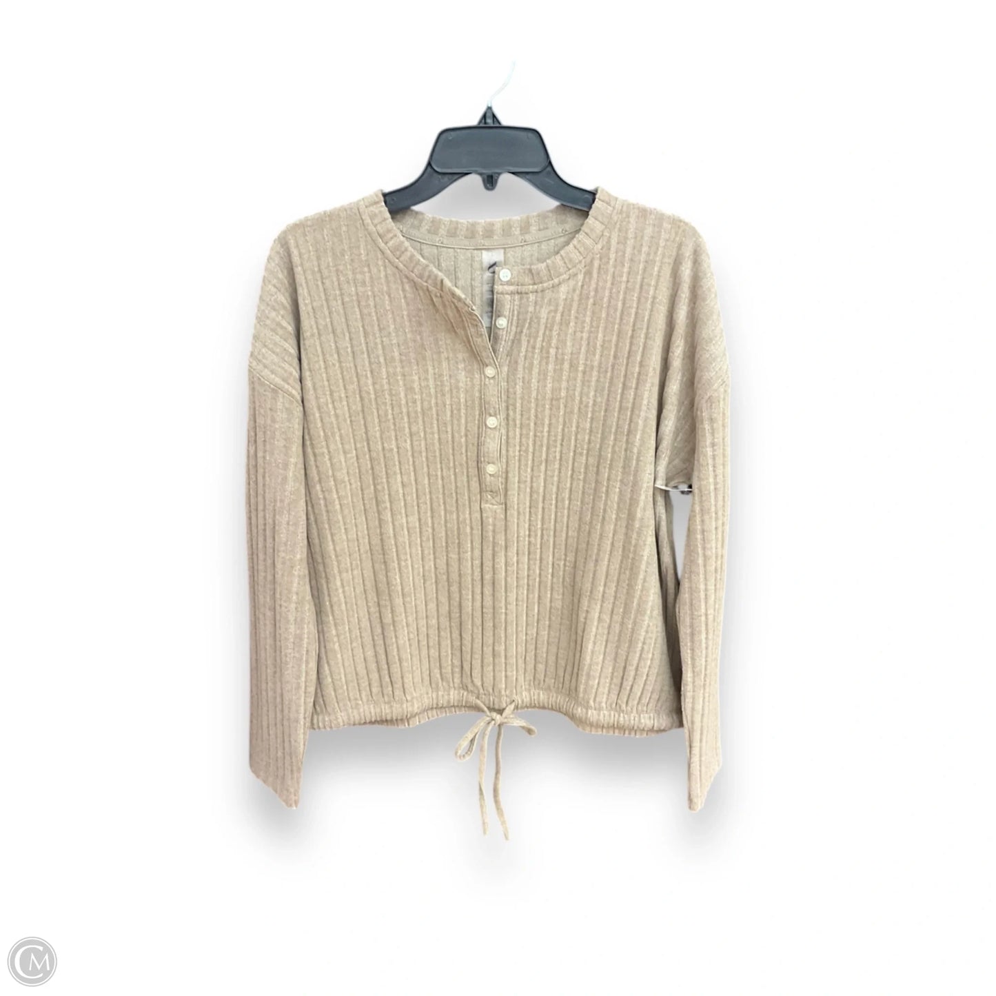 Top Long Sleeve By Lou And Grey In Tan, Size: L
