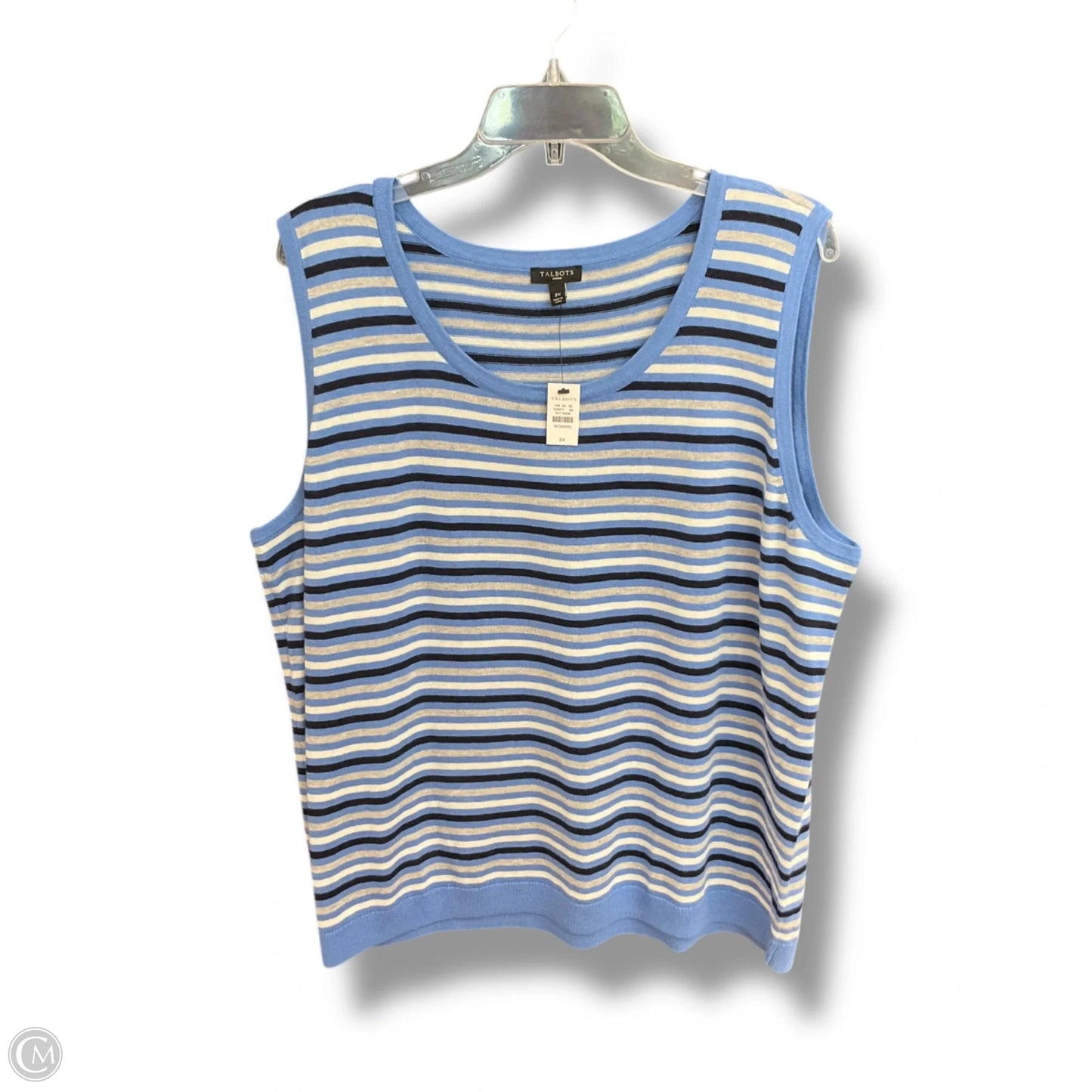Top Sleeveless By Talbots In Striped Pattern, Size: 3x