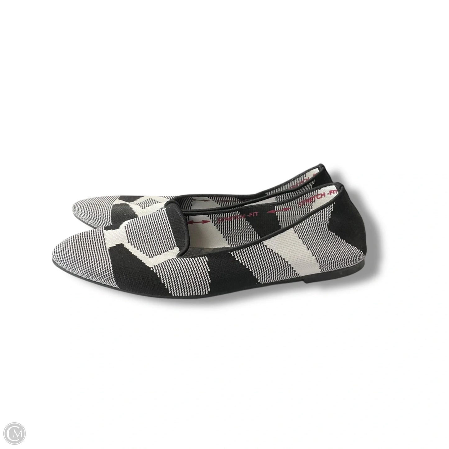 Shoes Flats By Skechers In Black & White, Size: 9