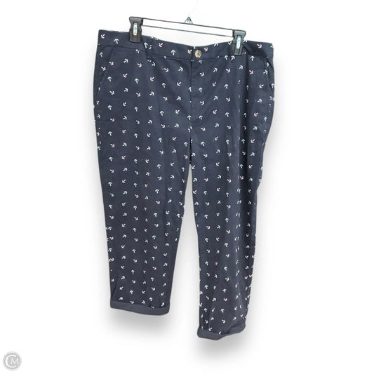 Pants Cropped By Tommy Hilfiger In Blue & White, Size: 16