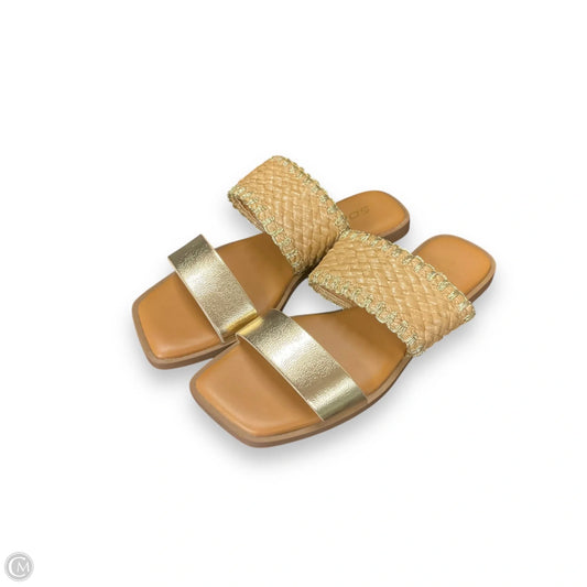 Sandals Flats By Soda In Brown & Gold, Size: 6