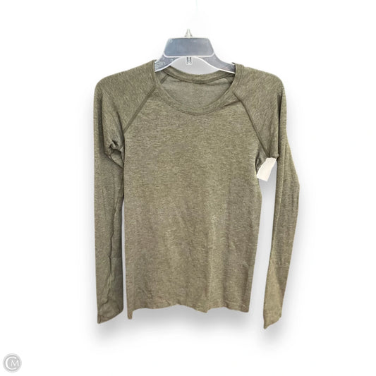 Athletic Top Long Sleeve Crewneck By Lululemon In Green, Size: 6