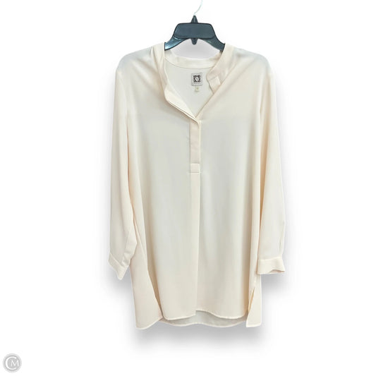 Top Long Sleeve By Anne Klein In Cream, Size: L