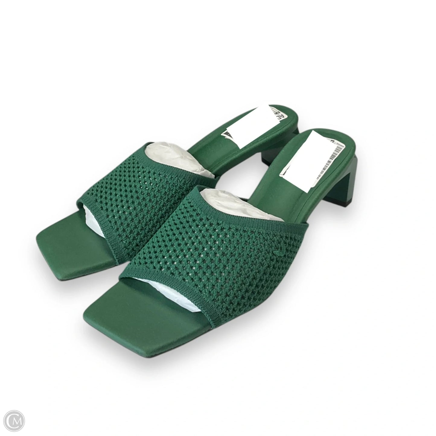 Sandals Heels Block By Vivaia In Green, Size: 8.5