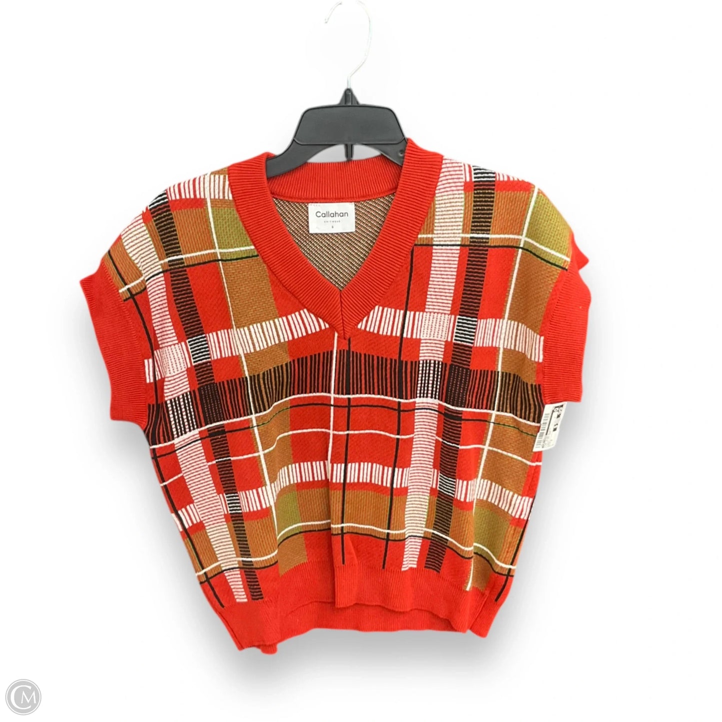 Top Sleeveless By Callahan In Plaid Pattern, Size: S