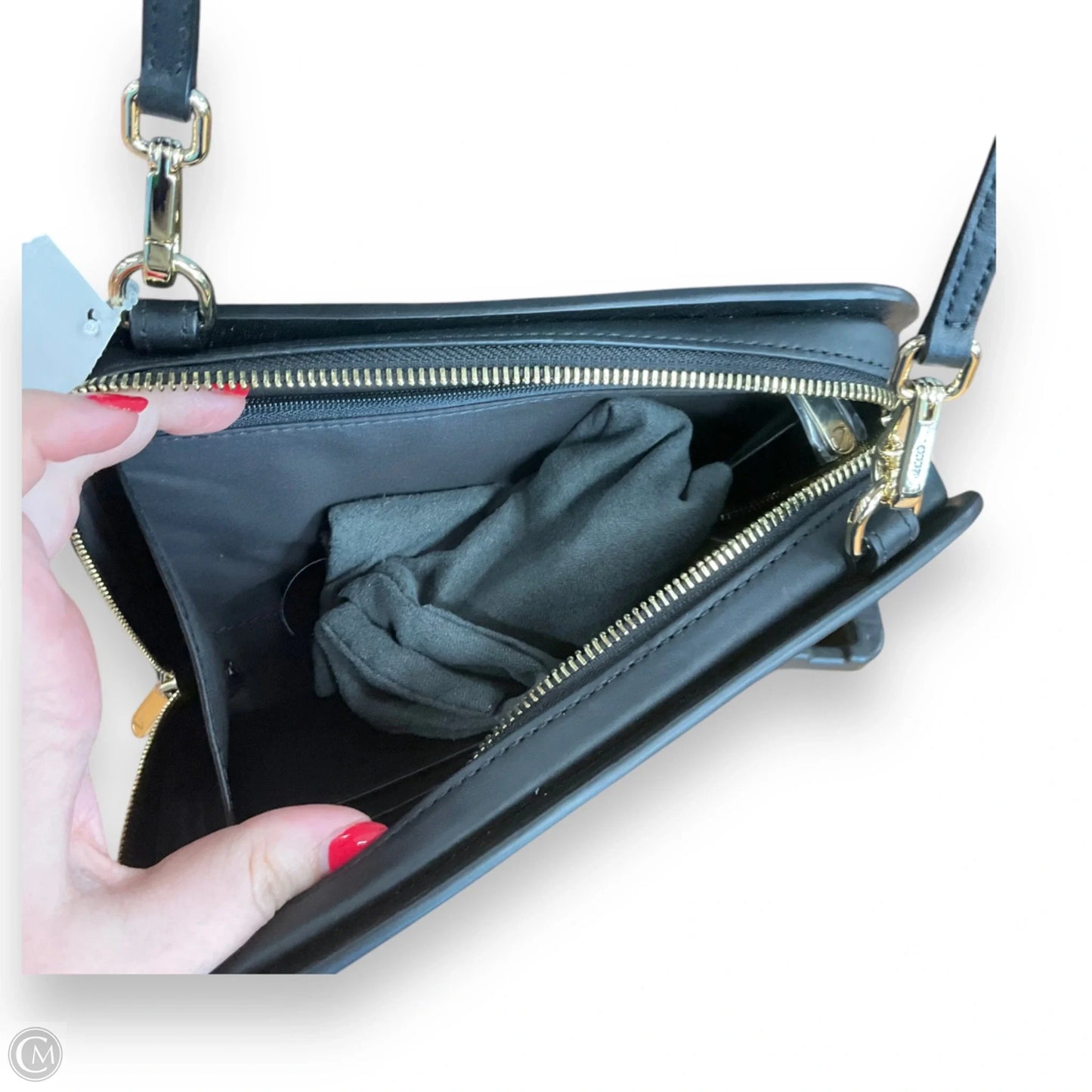 Crossbody Leather By Ecco, Size: Medium