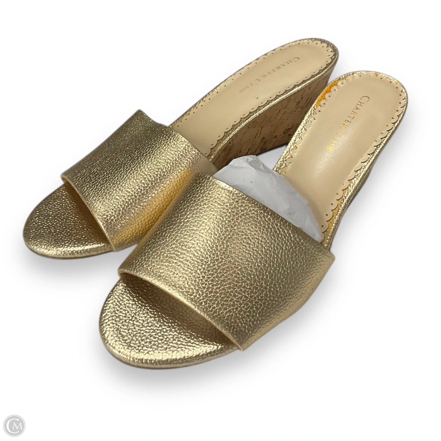 Sandals Heels Wedge By Charter Club In Gold, Size: 8