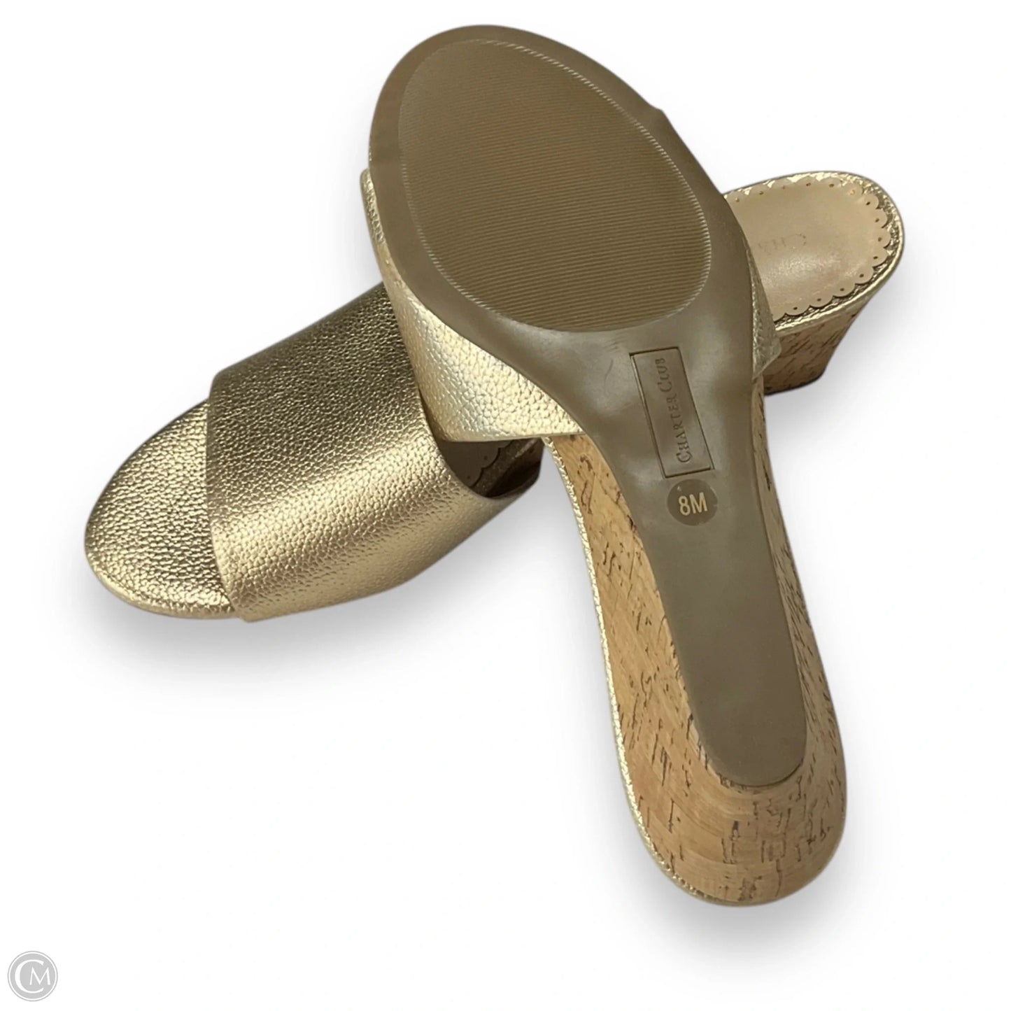 Sandals Heels Wedge By Charter Club In Gold, Size: 8