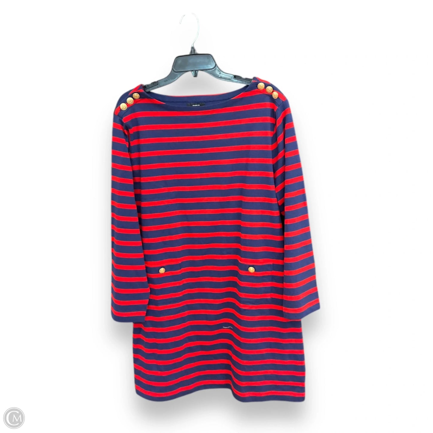 Dress Casual Midi By J. Crew In Striped Pattern, Size: L