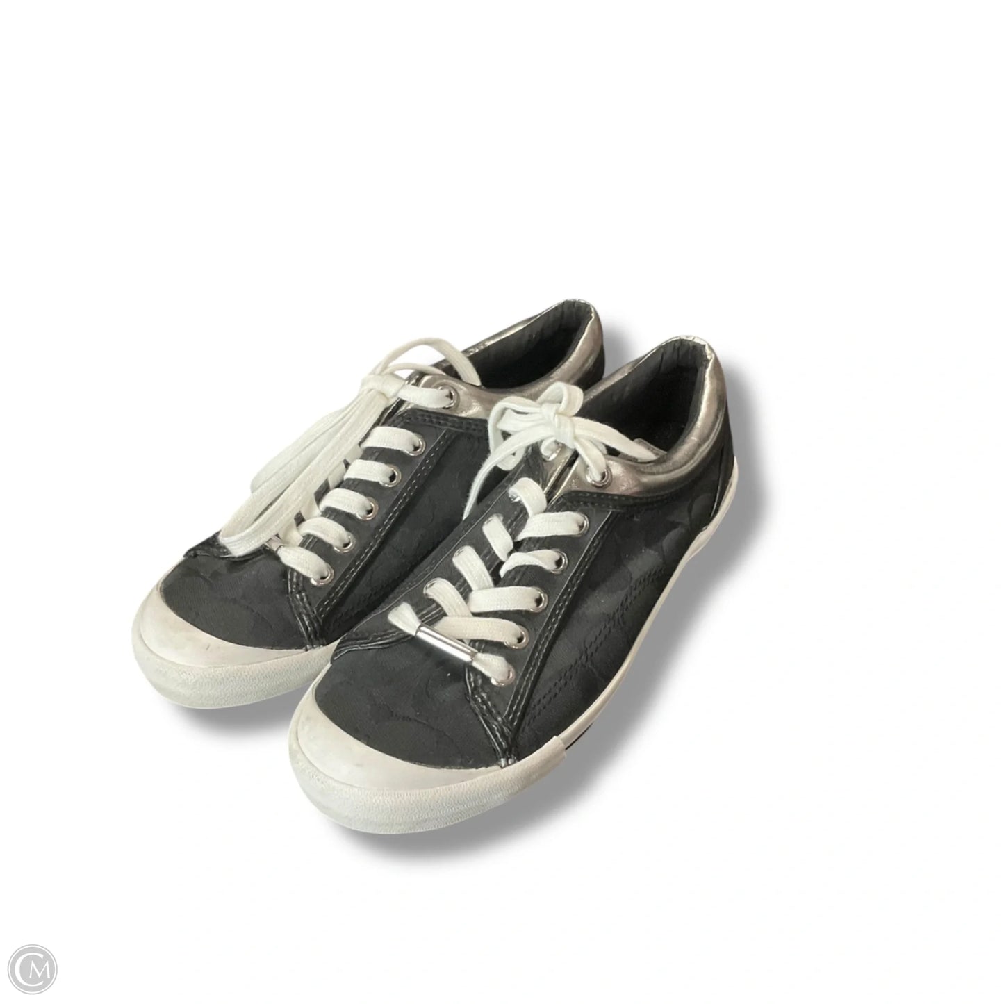 Shoes Designer By Coach In Black & Silver, Size: 7.5